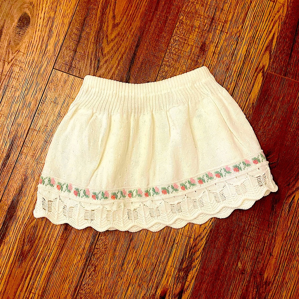 Vintage Floral Knit Skirt! Baby Girl 18 months.
